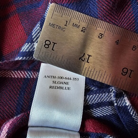Rails Sloane Tie-Front Plaid Shirt Red/Blue Button-Up Lightweight Soft Size L - Picture 6 of 12